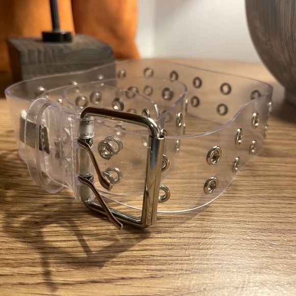 Brandy Melville PU studded clear belt 88cm y2k - Picture 2 of 6